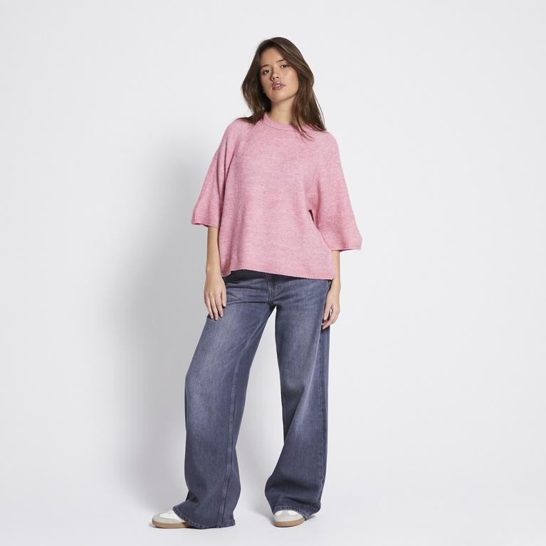 Basic knit tee "Everly" Pink